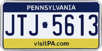 PA license plate JTJ5613