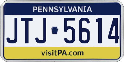 PA license plate JTJ5614