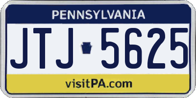 PA license plate JTJ5625