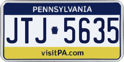 PA license plate JTJ5635