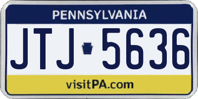 PA license plate JTJ5636