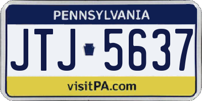 PA license plate JTJ5637