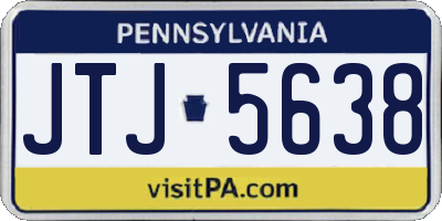 PA license plate JTJ5638
