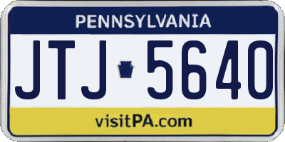 PA license plate JTJ5640