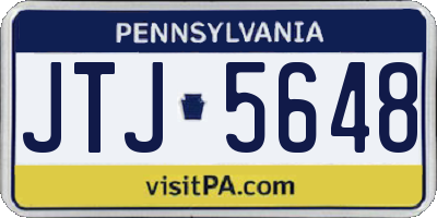 PA license plate JTJ5648