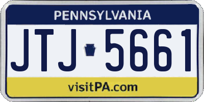 PA license plate JTJ5661