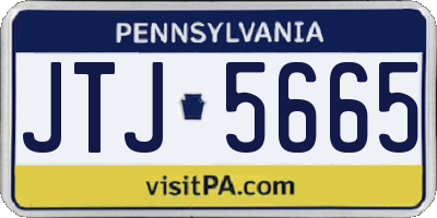 PA license plate JTJ5665