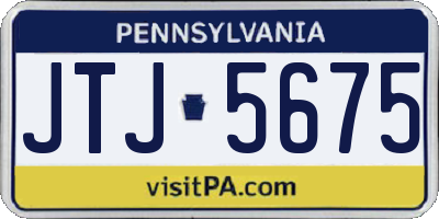 PA license plate JTJ5675