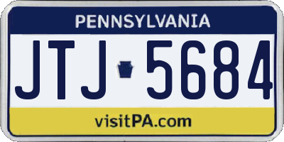 PA license plate JTJ5684