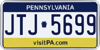 PA license plate JTJ5699
