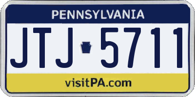 PA license plate JTJ5711
