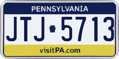 PA license plate JTJ5713