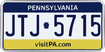 PA license plate JTJ5715