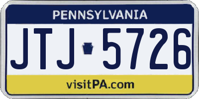 PA license plate JTJ5726