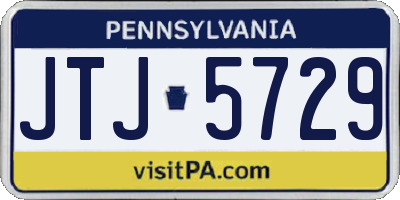 PA license plate JTJ5729