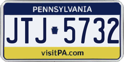 PA license plate JTJ5732