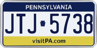 PA license plate JTJ5738