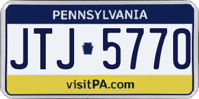 PA license plate JTJ5770