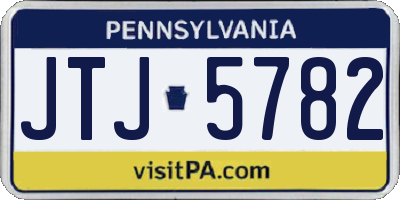 PA license plate JTJ5782