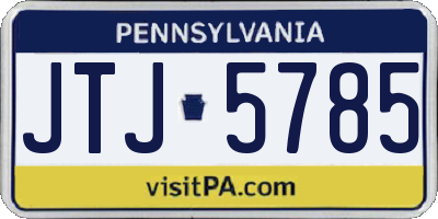 PA license plate JTJ5785