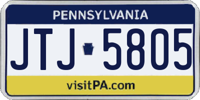 PA license plate JTJ5805