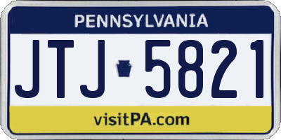 PA license plate JTJ5821