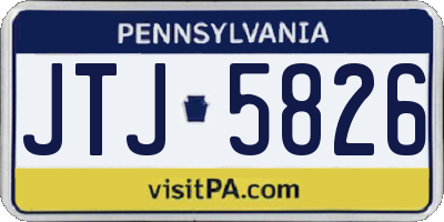 PA license plate JTJ5826