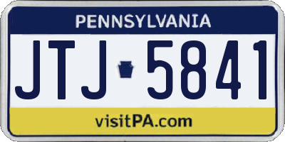 PA license plate JTJ5841