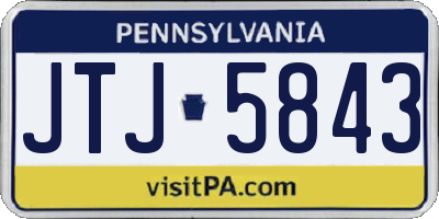 PA license plate JTJ5843