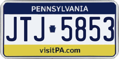 PA license plate JTJ5853