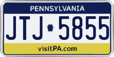 PA license plate JTJ5855