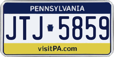 PA license plate JTJ5859