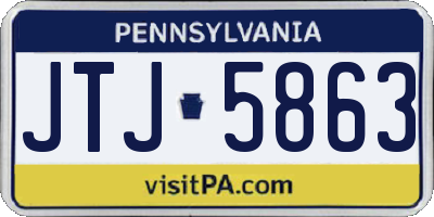 PA license plate JTJ5863