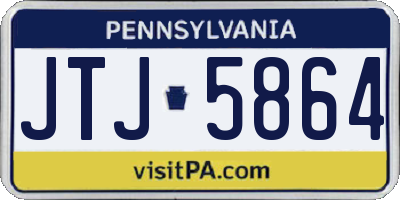 PA license plate JTJ5864