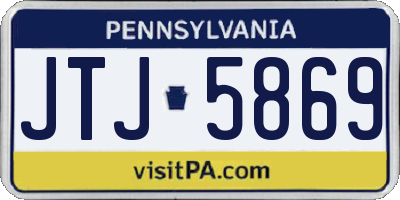 PA license plate JTJ5869