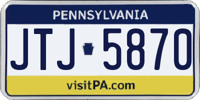 PA license plate JTJ5870