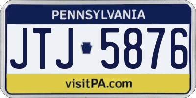 PA license plate JTJ5876
