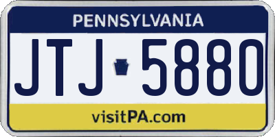 PA license plate JTJ5880
