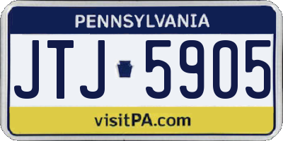 PA license plate JTJ5905