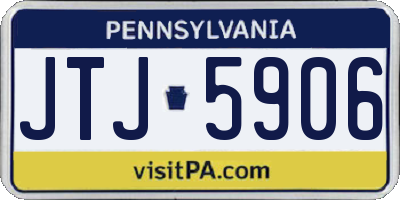 PA license plate JTJ5906