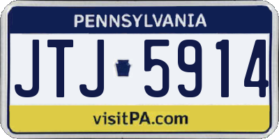 PA license plate JTJ5914