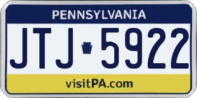 PA license plate JTJ5922