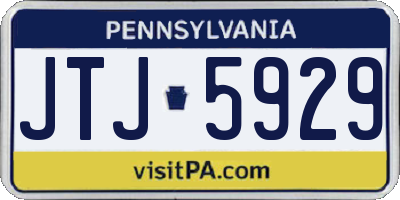 PA license plate JTJ5929