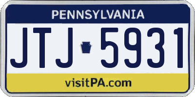PA license plate JTJ5931