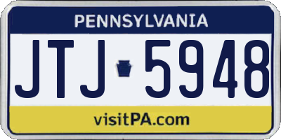PA license plate JTJ5948
