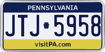 PA license plate JTJ5958