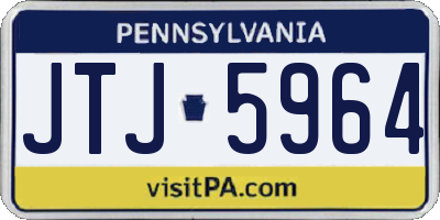 PA license plate JTJ5964