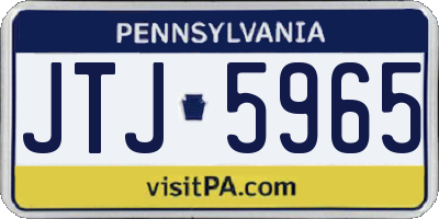 PA license plate JTJ5965