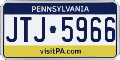 PA license plate JTJ5966