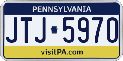 PA license plate JTJ5970